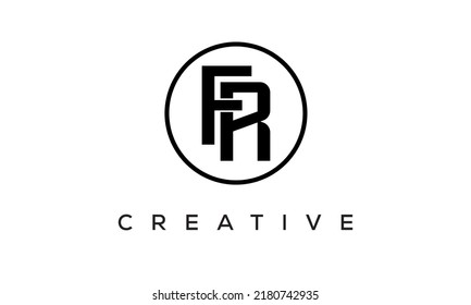 FR monogram. initial letters FR eye-catching Typographic logo design with circle, very creative stylish lettering logo icon for your business and company