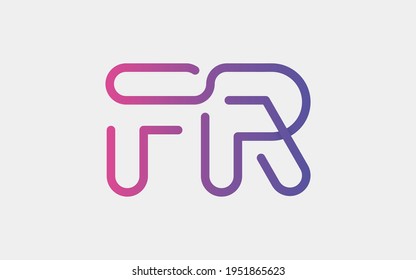 FR Monogram tech with a monoline style. Looks playful but still simple and futuristic. A perfect logo for your tech company or any futuristic design project.