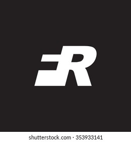 FR negative space letter logo black background