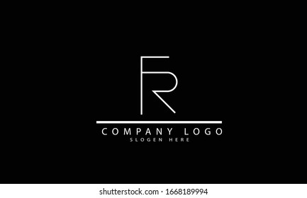 FR RF abstract vector logo monogram template