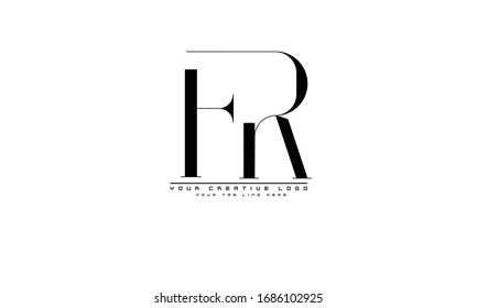 FR RF abstract vector logo monogram template