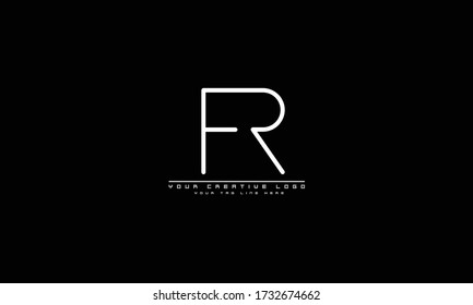 FR RF modelo de monograma de vector abstracto