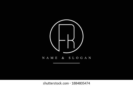 FR RF abstract vector logo monogram template