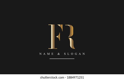 FR RF abstract vector logo monogram template