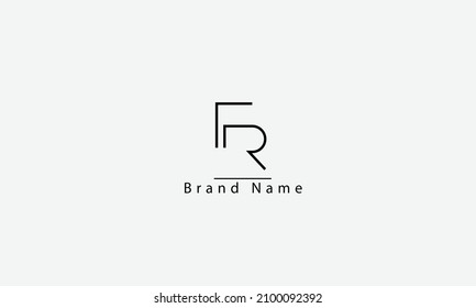 FR RF F R abstract vector logo monogram template