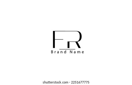 FR RF F R abstract vector logo monogram template