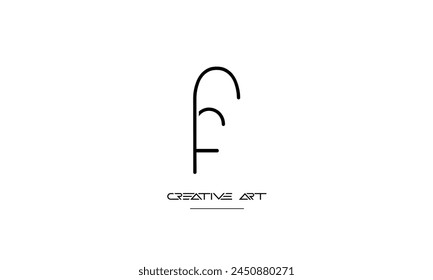 FR, RF, F, R letras abstractas logo monograma