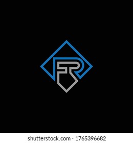 FR or RF letter designs with different colors and backgrounds