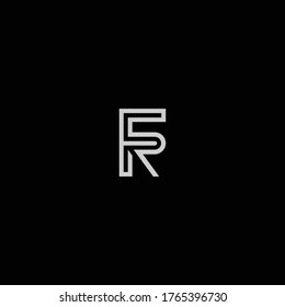 FR or RF letter designs with different colors and backgrounds