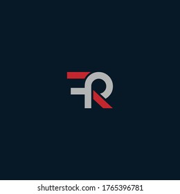 Diseños de letras FR o RF con colores y fondos diferentes
