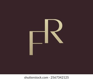 FR or RF letter logo icon design. Classic style luxury initials monogram.