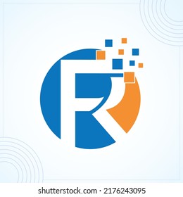 FR Or RF Technology Modern Creative Premium Logo Design Vector Template