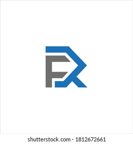 FR or RF Unique modern flat abstract logo design with blue and gray color.