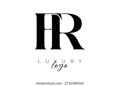 Logo de tipografía de monograma de letra FR Serif para una identidad de marca de Premium elegante