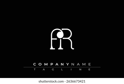 FR Typography Logo Design. Stylish monogram design depiction featuring the letters F and R combined in an artistic signature style, delivering a unique and creative visual representation.