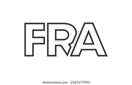 FRA logo design template with strong and modern bold text. Initial based vector logotype featuring simple and minimal typography. Trendy company identity ideal for businesses brand presence.