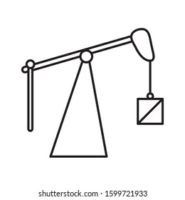 fracking oil rig drilling with  weight equipment. vector illustration thick line