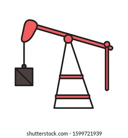 fracking oil rig drilling with weight equipment, vector illustration