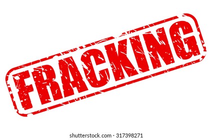 Fracking red stamp text on white