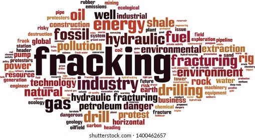 Fracking word cloud concept. Collage made of words about fracking. Vector illustration