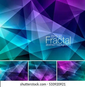 Fractal abstract background. Low poly vector background series, suitable for design element and web background