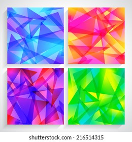 Fractal Abstract Background set of four abstract backgrounds in different colors vector available 4 variants