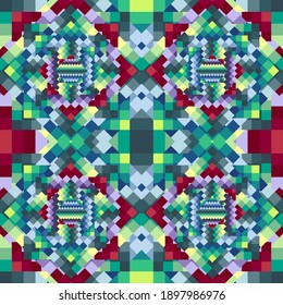 
fractal abstract retro pattern in contrasting colors. pixel pattern.