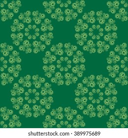 Fractal abstract spiral shape seamless pattern. Vector illustration