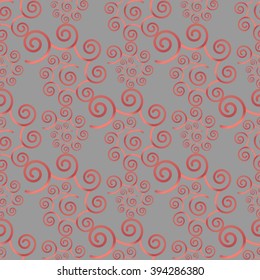 Fractal abstract spiral shape seamless pattern. Vector illustration