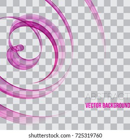 Fractal abstract template transparent background with a pink wave