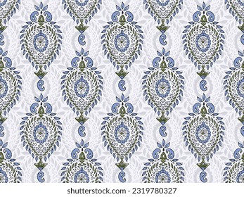 FRACTAL ART DESIGN ABSTRACT TILE BLOCK PRINT SEAMLESS PATTERN