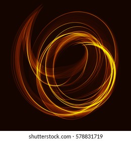 Fractal art vector background with color spiral waves.