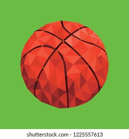 Fractal Basketball Ball in a Green Background