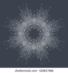 Fractal element with compounds lines and dots. Big data complex. Graphic abstract background communication. Minimal array Big data. Digital data visualization. Vector illustration