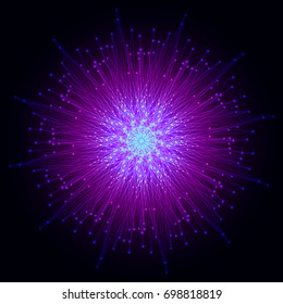 Fractal element with compounds lines and dots. Big data complex. Graphic abstract background communication. Minimal array Big data. Digital data visualization. Vector illustration