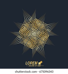 Fractal element. Virtual background communication or particle compounds. Digital data visualization, minimal array. Lines plexus. Vector illustration