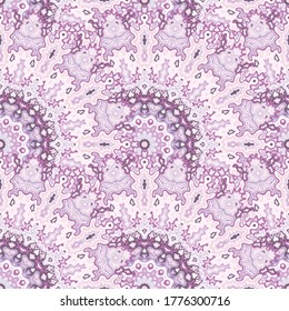 Fractal floral seamless pattern. Asian ethnic vector composition. Intricate lollapalooza mandala geometric seamless ornament. Summer swimwear print.