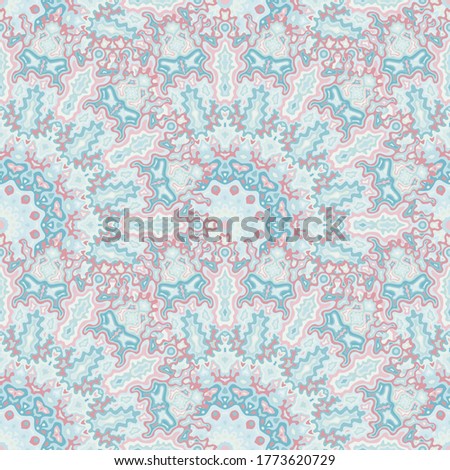 Fractal floral seamless pattern. Islamic ethnic vector composition. Weave bohemian medallion flower seamless ornament. Summer swimwear print.