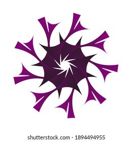 Fractal flower shape circle wrapped in violet color