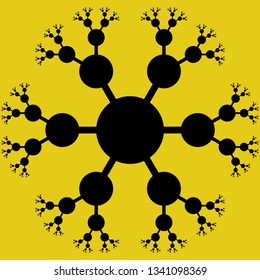 Fractal geometry on a yellow background
