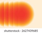 Fractal glass effect. Orange circle on light background. Vector