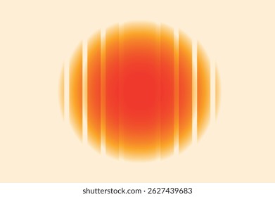 Efecto de vidrio de Fractal. Círculo naranja sobre fondo claro. Vector