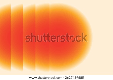 Fractal glass effect. Orange circle on light background. Vector