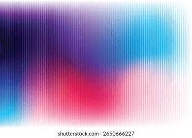 Fractal gradient glass texture. Vertical striped glass with pattern. Stylish gradient blue red purple background.