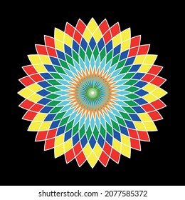 Fractal graphics. Abstract spirograph element. Vector spirograph