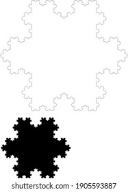 Fractal koch snowflakes vector image.