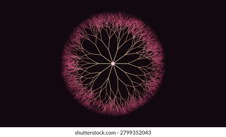 Fractal L-system neural starburst on dark background