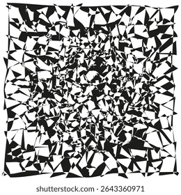 Icône de maillage de fractale. Forme de triangle chaotique. Texture web Abstrait. Image vectorielle symbole cassé.