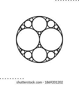 fractal mesh, mathematical figure vector icon in outlines