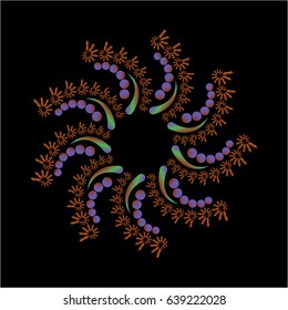 Fractal multicolored pattern purple and orange